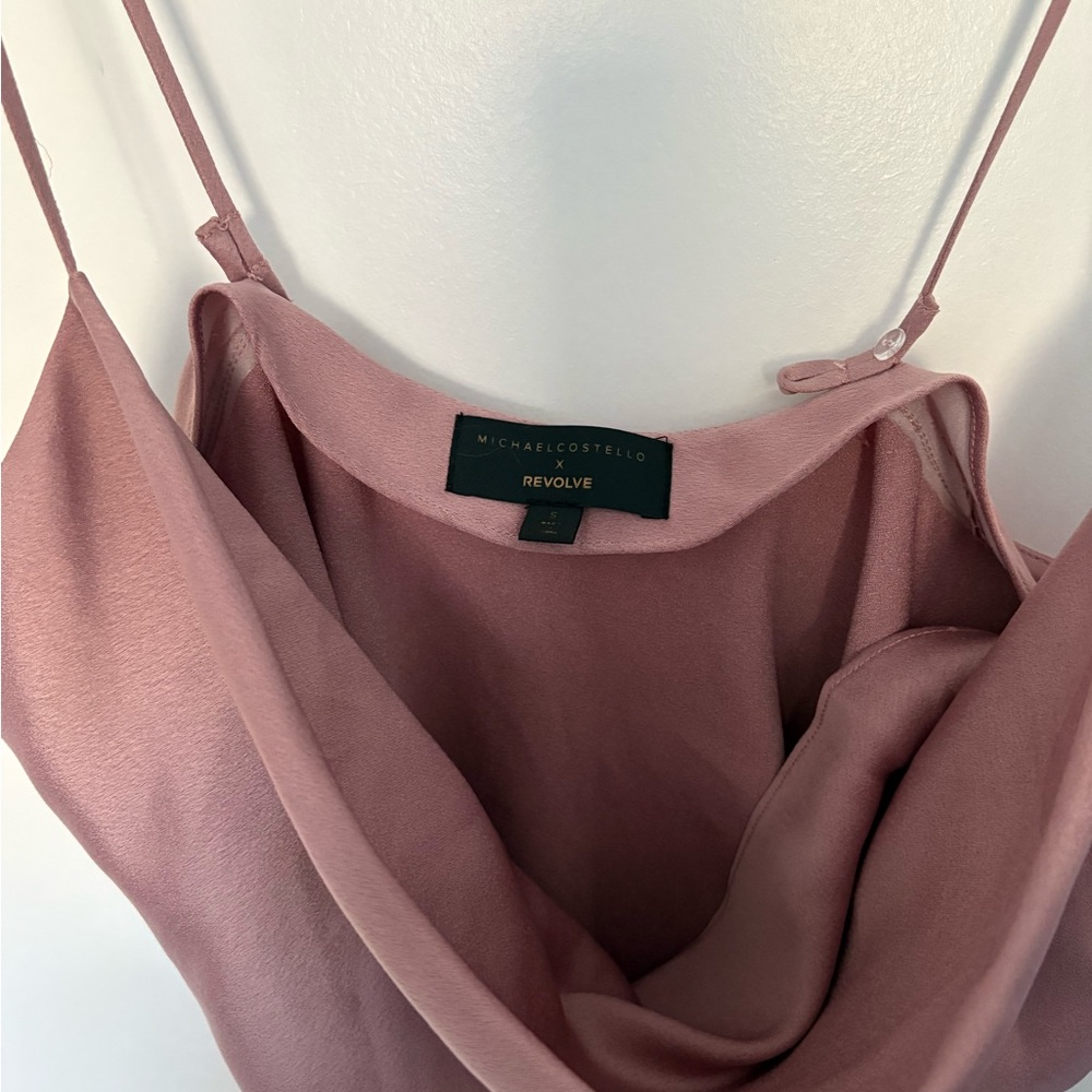 Michael Costello x Revolve Pink Satin Top